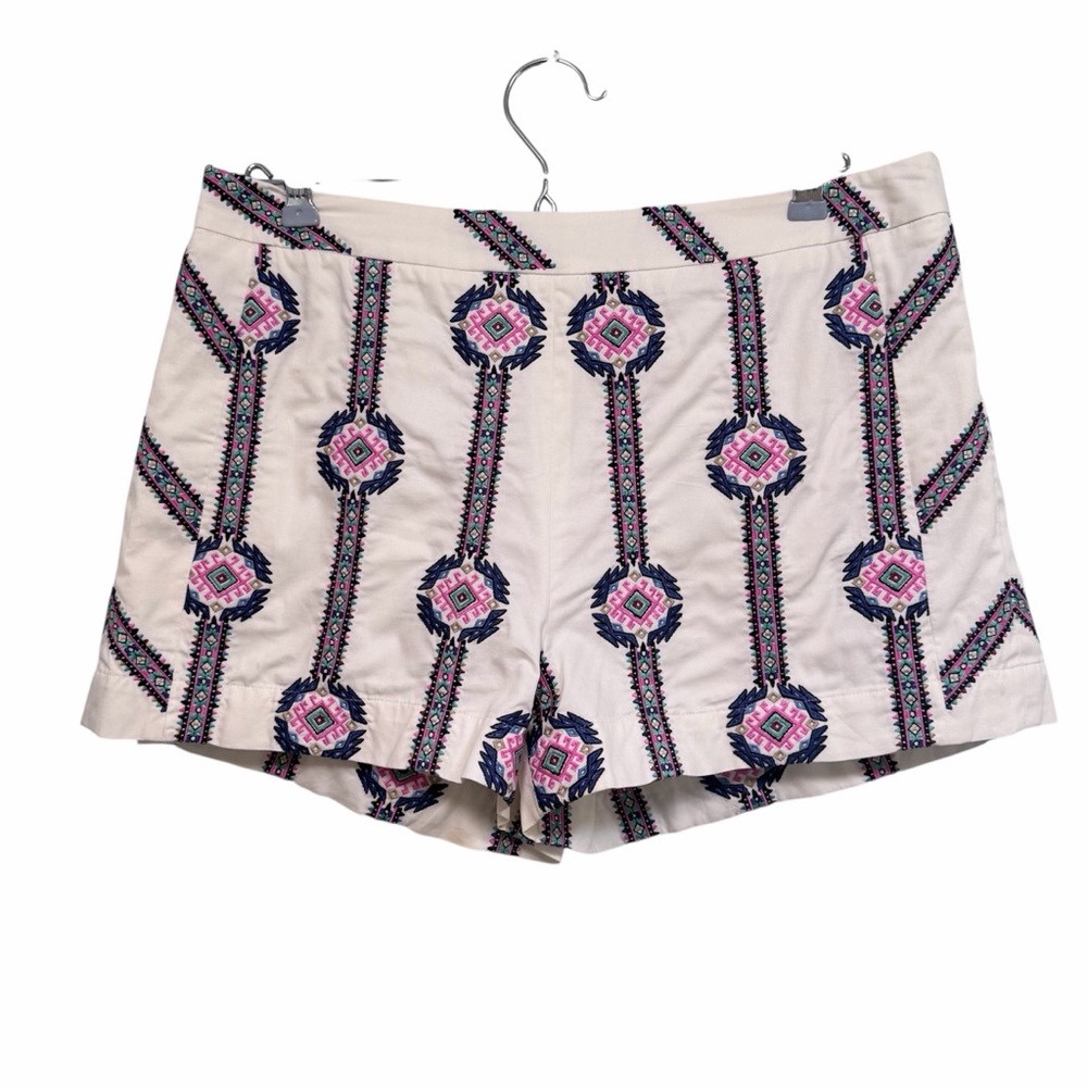Ramy Brook White Jayde Embroidered Shorts, size 4